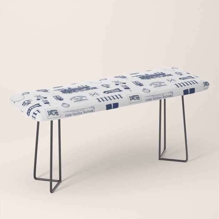 Railroad Symbols // Navy Blue Bench Gallery Image 1