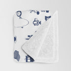 Railroad Symbols // Navy Blue Throw Blanket Gallery Image 3