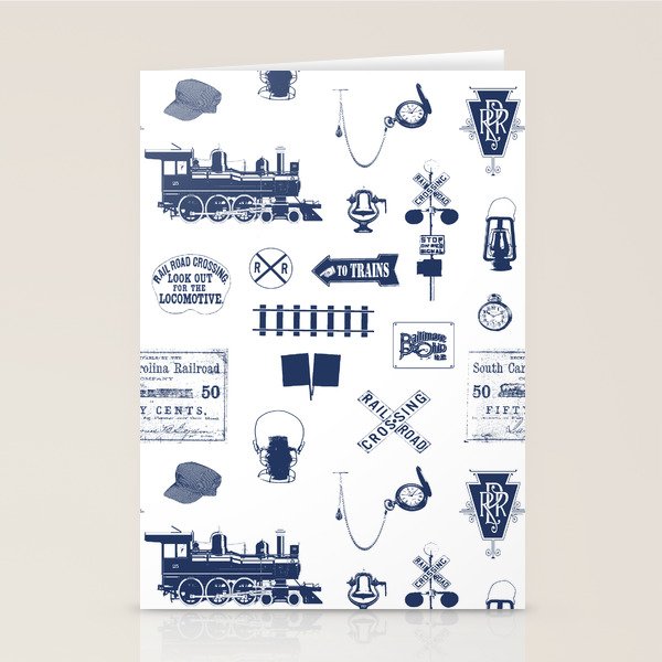 Railroad Symbols // Navy Blue Stationery Card Gallery Image 2
