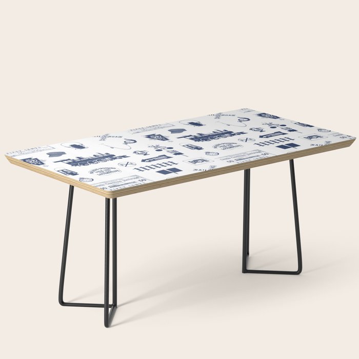 Railroad Symbols // Navy Blue Coffee Table Gallery Image 1