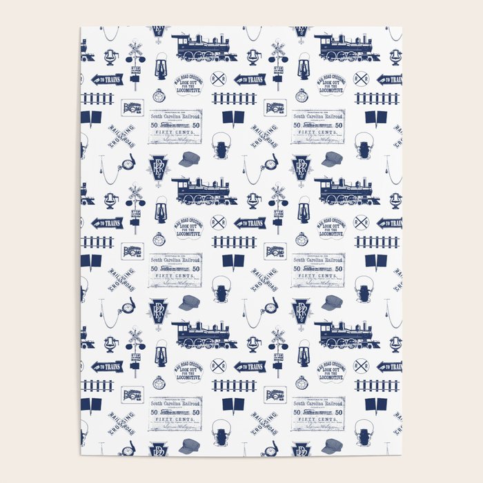 Railroad Symbols // Navy Blue Poster Gallery Image 4