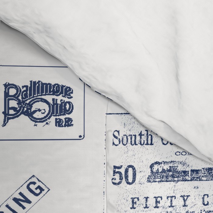 Railroad Symbols // Navy Blue Comforter Gallery Image 4