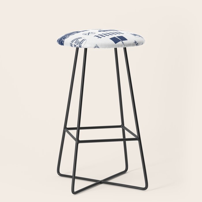 Railroad Symbols // Navy Blue Stool Gallery Image 1