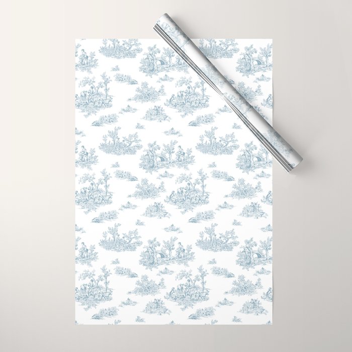 Toile De Jouy - Duck Egg Blue Wrapping Paper Gallery Image 1