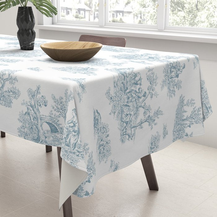 Toile De Jouy - Duck Egg Blue Tablecloth Gallery Image 3