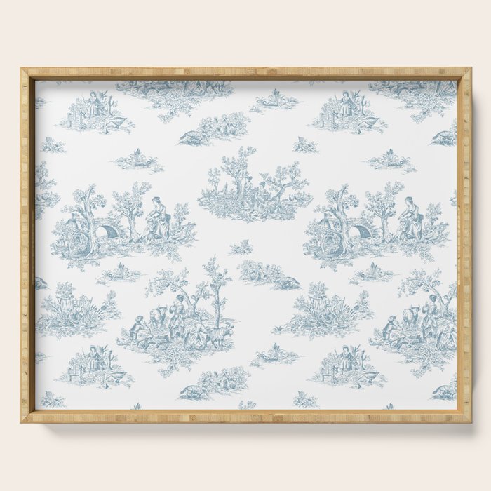 Toile De Jouy - Duck Egg Blue Serving Tray Gallery Image 1