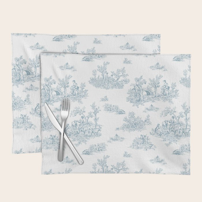 Toile De Jouy - Duck Egg Blue Placemat Gallery Image 1