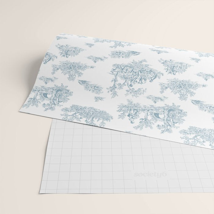 Toile De Jouy - Duck Egg Blue Wrapping Paper Gallery Image 2