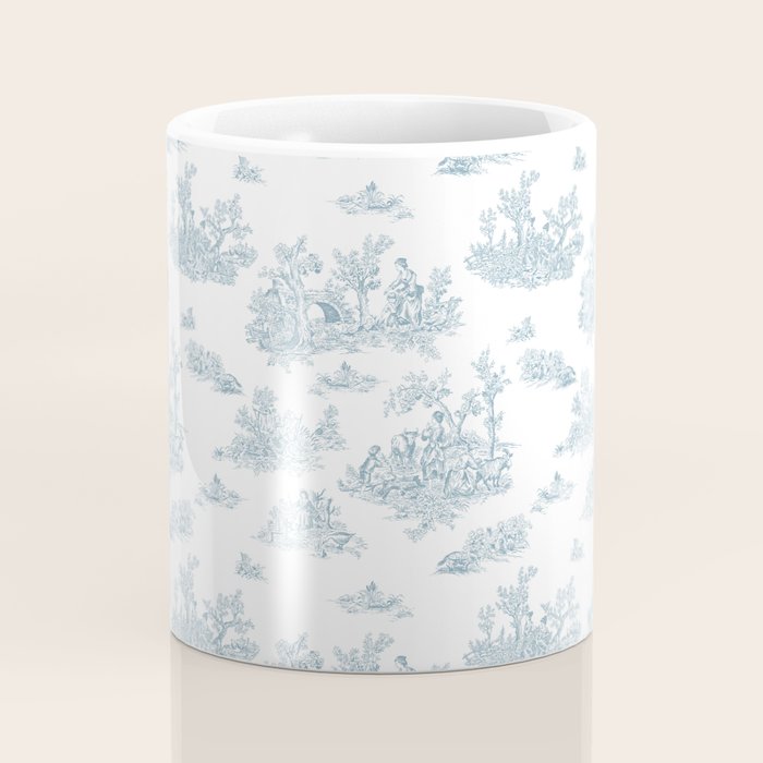 Toile De Jouy - Duck Egg Blue Coffee Mug Gallery Image 4