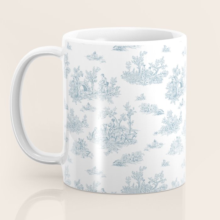 Toile De Jouy - Duck Egg Blue Coffee Mug Gallery Image 3