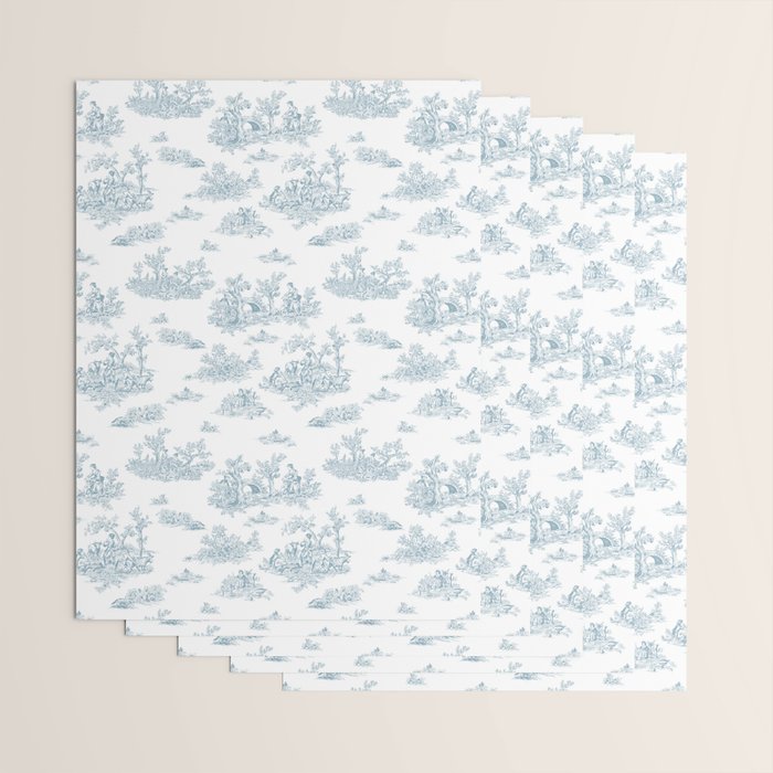 Toile De Jouy - Duck Egg Blue Wrapping Paper Gallery Image 3