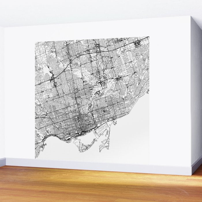 Toronto White Map Wall Mural Gallery Image 2