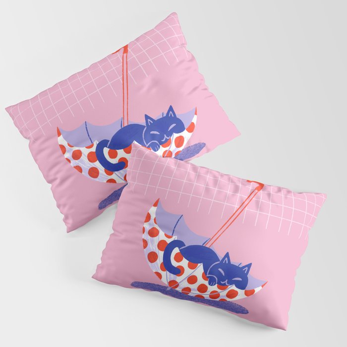 Umbrella Cat Pillow Sham Gallery Image 1