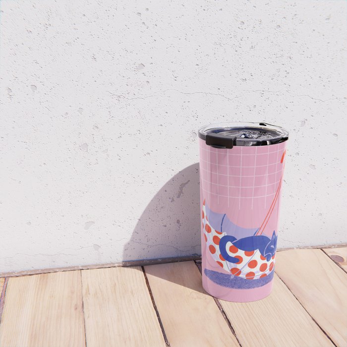 Umbrella Cat Travel Mug Gallery Image 4