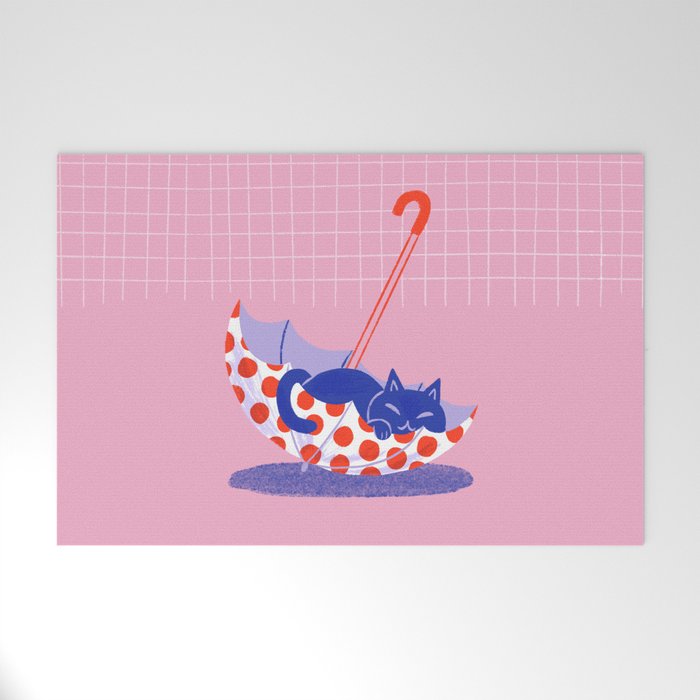 Umbrella Cat Welcome Mat Gallery Image 1