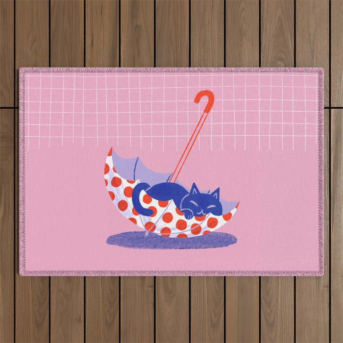 Umbrella Cat Outdoor Rug Gallery Image 1