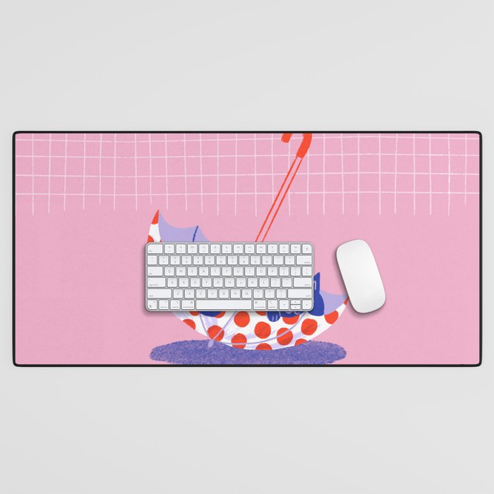 Umbrella Cat Desk Mat Gallery Image 1