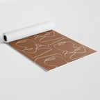 Line Art Woman Face Burnt Orange Yoga Mat Gallery Image 2