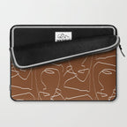 Line Art Woman Face Burnt Orange Laptop Sleeve Gallery Image 2
