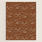 Line Art Woman Face Burnt Orange Jigsaw Puzzle Gallery Image 1