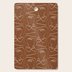 Line Art Woman Face Burnt Orange Cutting Board Gallery Image 1