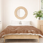 Line Art Woman Face Burnt Orange Duvet Cover Gallery Image 3