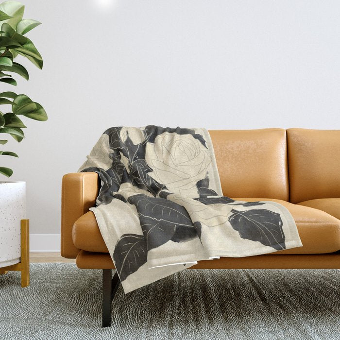 White Roses 5 Throw Blanket Gallery Image 1