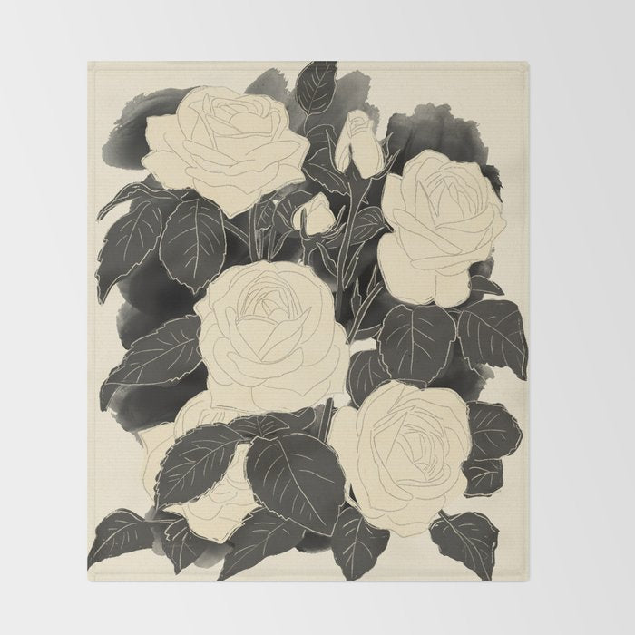 White Roses 5 Throw Blanket Gallery Image 2