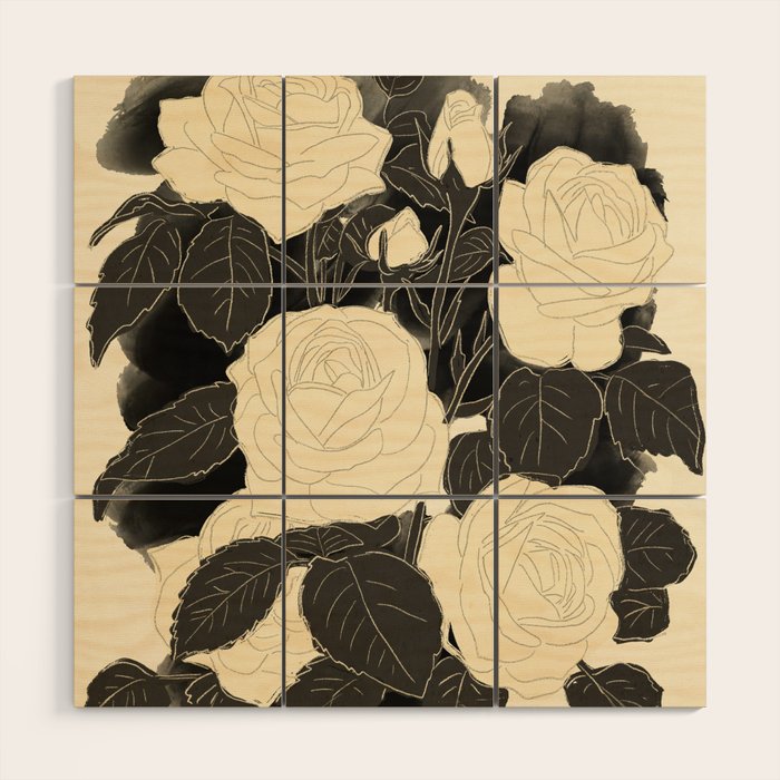 White Roses 5 Wood Wall Art Gallery Image 2