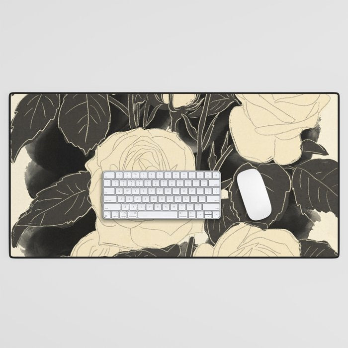 White Roses 5 Desk Mat Gallery Image 1