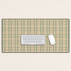 North Country Plaid - sage and light gold Desk Mat Gallery Image 1