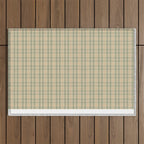 North Country Plaid - sage and light gold Outdoor Rug Gallery Image 1