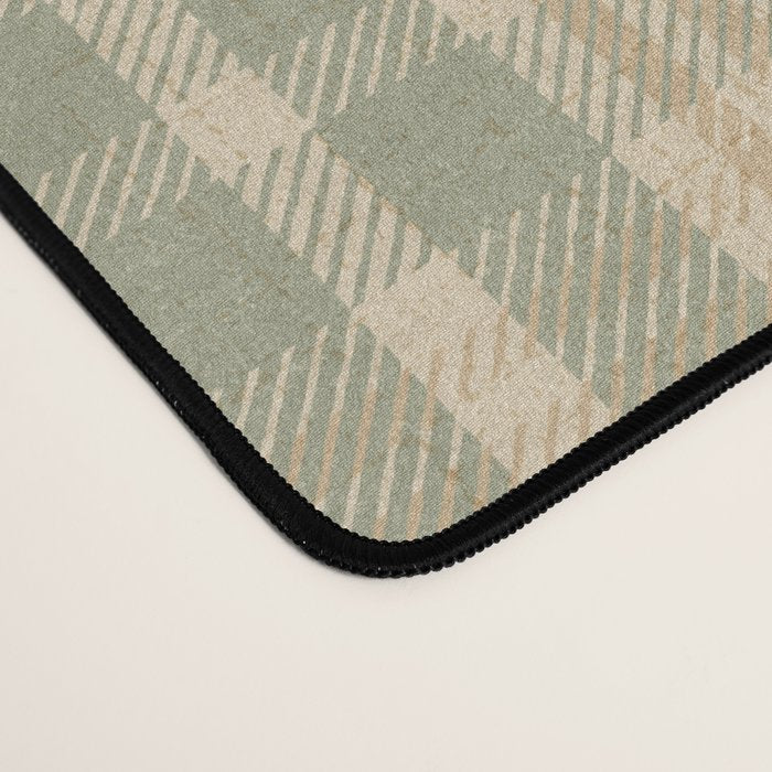 North Country Plaid - sage and light gold Desk Mat Gallery Image 4