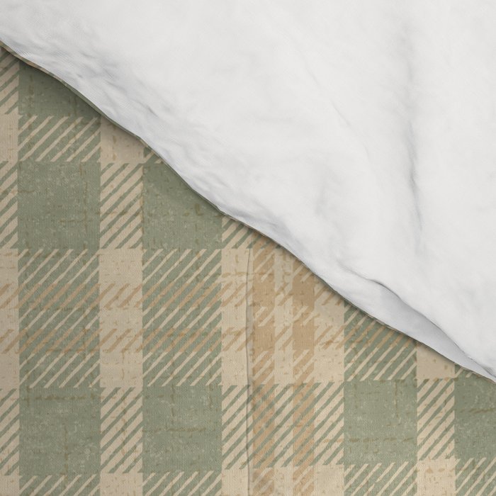 North Country Plaid - sage and light gold Comforter Gallery Image 4