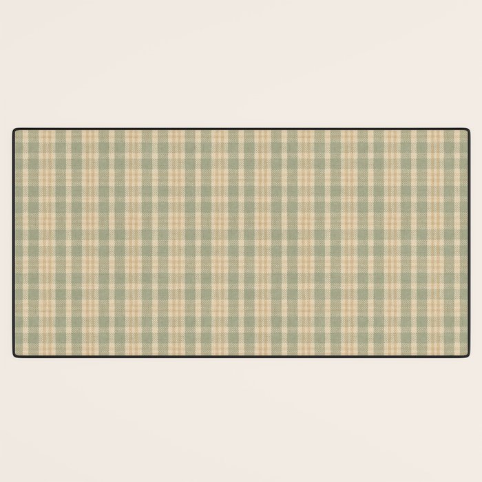 North Country Plaid - sage and light gold Desk Mat Gallery Image 3