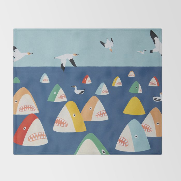 Shark Park Throw Blanket Gallery Image 2