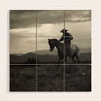 Santa Fe Cowboy on Horse Wood Wall Art Gallery Image 1