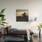 Santa Fe Cowboy on Horse Wood Wall Art Gallery Image 2