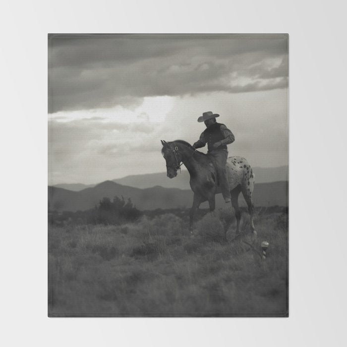 Santa Fe Cowboy on Horse Throw Blanket Gallery Image 2