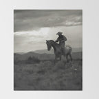 Santa Fe Cowboy on Horse Throw Blanket Gallery Image 2