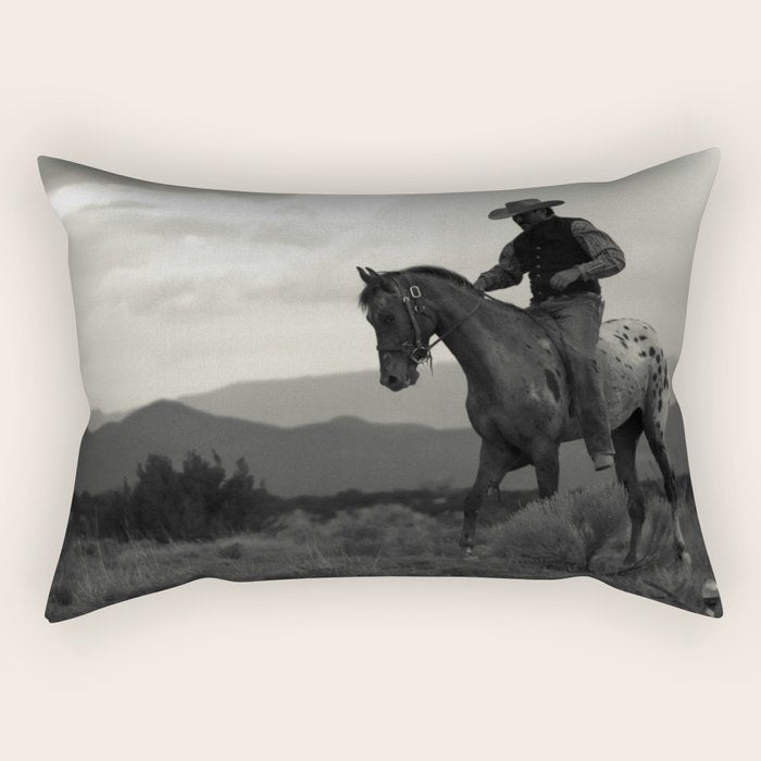 Santa Fe Cowboy on Horse Rectangular Pillow Gallery Image 2