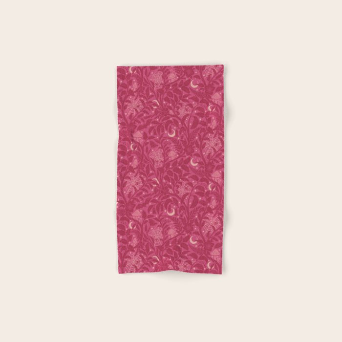 Mysterious Garden - dark pink Bath Towel Gallery Image 1