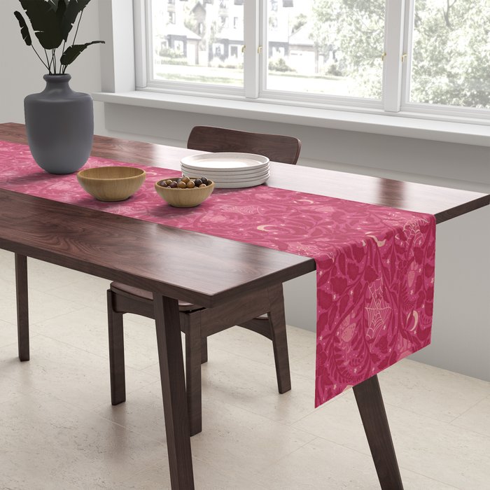 Mysterious Garden - dark pink Table Runner Gallery Image 2