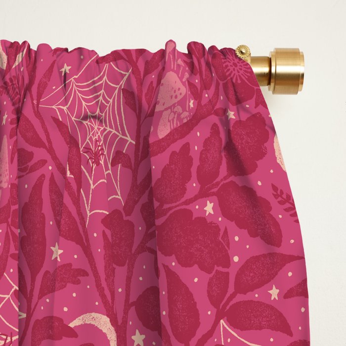Mysterious Garden - dark pink Window Curtain Gallery Image 2