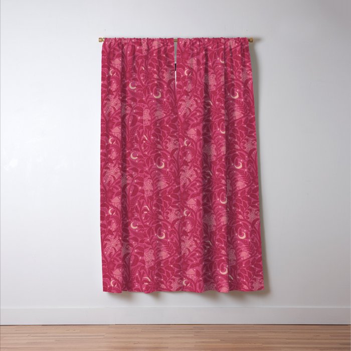 Mysterious Garden - dark pink Window Curtain Gallery Image 3