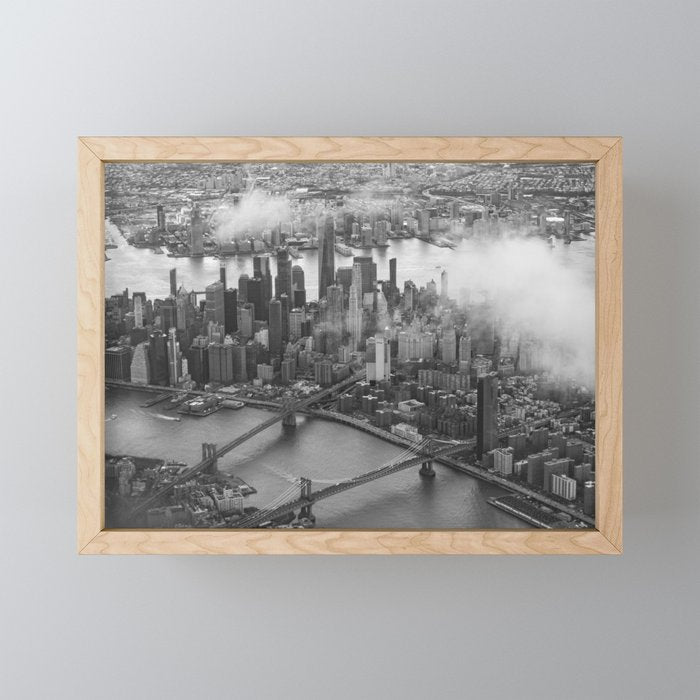 Manhattan Through The Clouds Mini Art Print Gallery Image 1