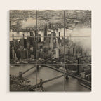 Manhattan Through The Clouds Wood Wall Art Gallery Image 1