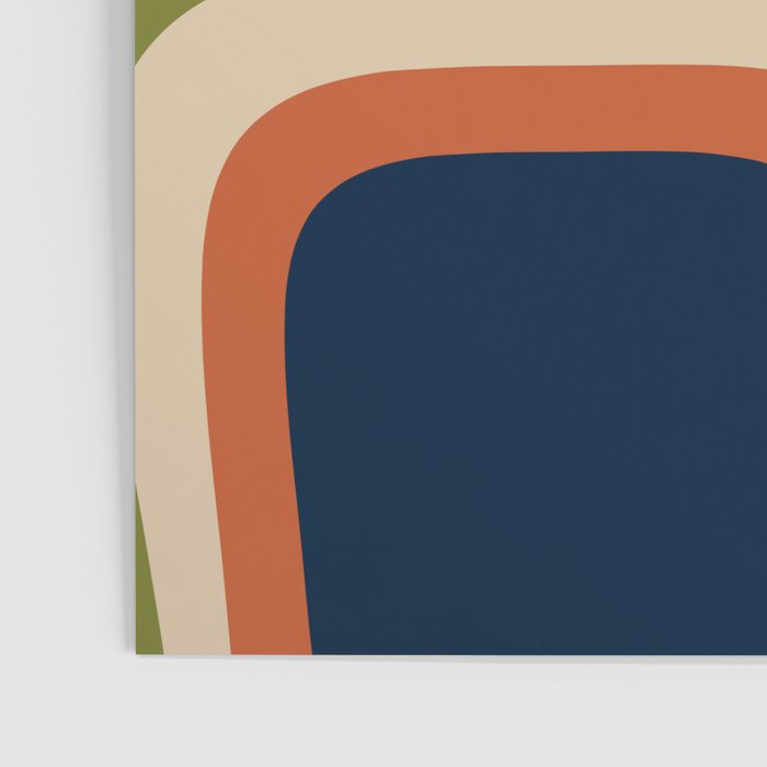 Copacetic Retro Abstract in Mid Mod Teal Blue Olive Green Orange Beige  Poster Gallery Image 3