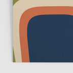 Copacetic Retro Abstract in Mid Mod Teal Blue Olive Green Orange Beige  Poster Gallery Image 3