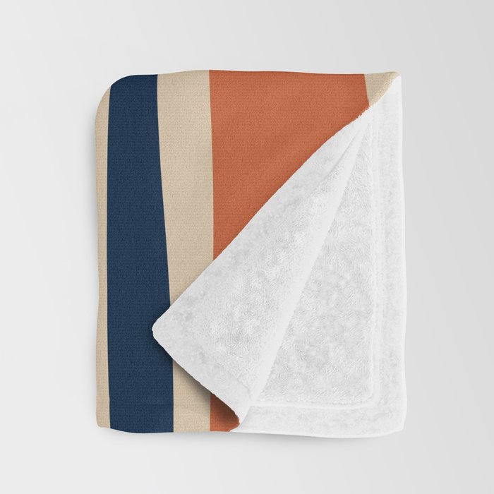 Copacetic Retro Abstract in Mid Mod Teal Blue Olive Green Orange Beige  Throw Blanket Gallery Image 3